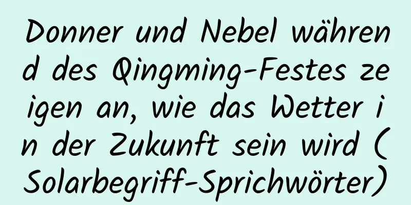 Donner und Nebel während des Qingming-Festes zeigen an, wie das Wetter in der Zukunft sein wird (Solarbegriff-Sprichwörter)