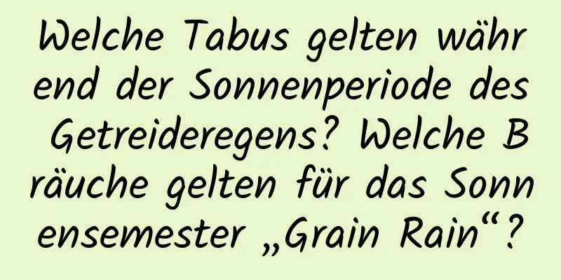 Welche Tabus gelten während der Sonnenperiode des Getreideregens? Welche Bräuche gelten für das Sonnensemester „Grain Rain“?