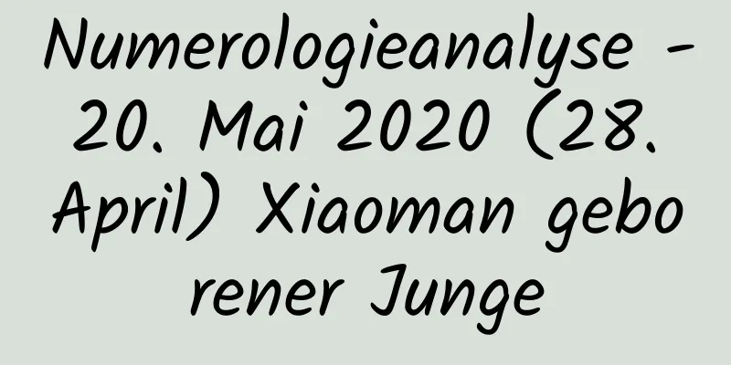 Numerologieanalyse - 20. Mai 2020 (28. April) Xiaoman geborener Junge