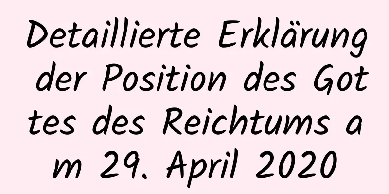 Detaillierte Erklärung der Position des Gottes des Reichtums am 29. April 2020