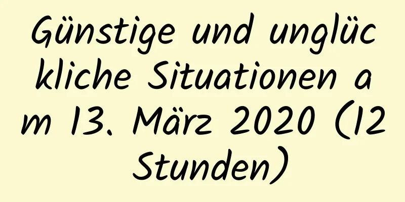 Günstige und unglückliche Situationen am 13. März 2020 (12 Stunden)