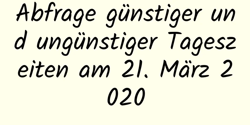 Abfrage günstiger und ungünstiger Tageszeiten am 21. März 2020