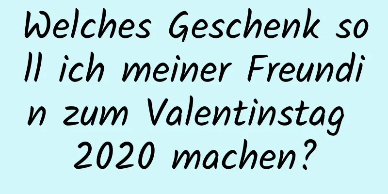 Welches Geschenk soll ich meiner Freundin zum Valentinstag 2020 machen?