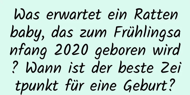 Was erwartet ein Rattenbaby, das zum Frühlingsanfang 2020 geboren wird? Wann ist der beste Zeitpunkt für eine Geburt?