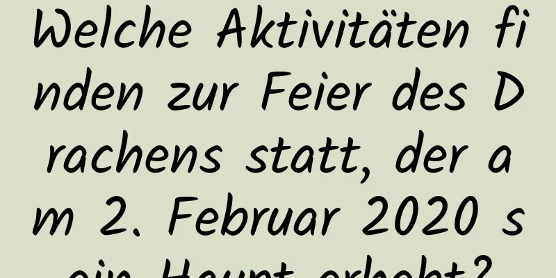 Welche Aktivitäten finden zur Feier des Drachens statt, der am 2. Februar 2020 sein Haupt erhebt?