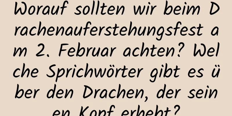 Worauf sollten wir beim Drachenauferstehungsfest am 2. Februar achten? Welche Sprichwörter gibt es über den Drachen, der seinen Kopf erhebt?