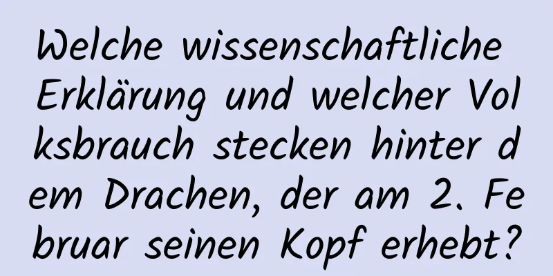 Welche wissenschaftliche Erklärung und welcher Volksbrauch stecken hinter dem Drachen, der am 2. Februar seinen Kopf erhebt?