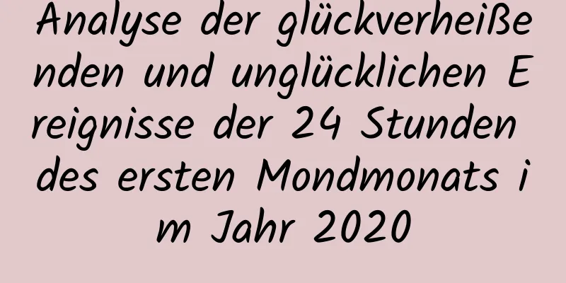 Analyse der glückverheißenden und unglücklichen Ereignisse der 24 Stunden des ersten Mondmonats im Jahr 2020