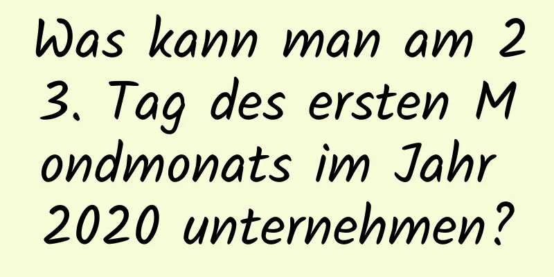 Was kann man am 23. Tag des ersten Mondmonats im Jahr 2020 unternehmen?