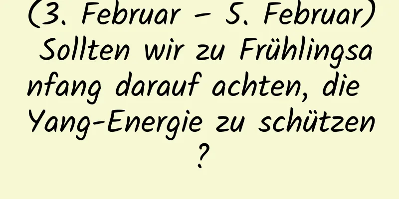 (3. Februar – 5. Februar) Sollten wir zu Frühlingsanfang darauf achten, die Yang-Energie zu schützen?