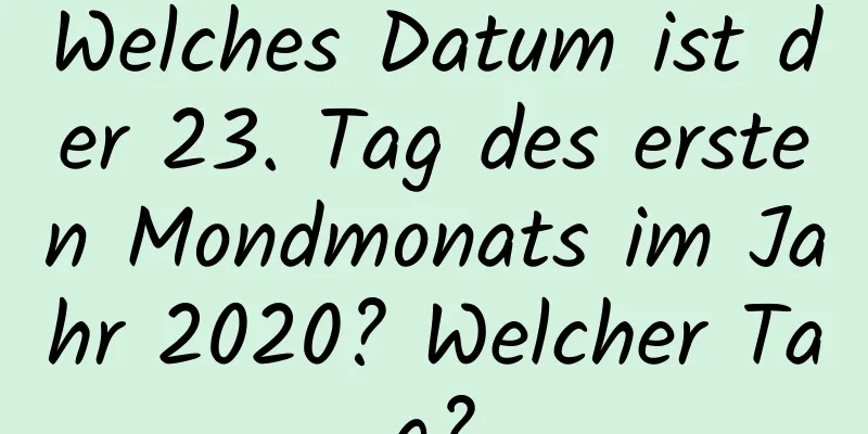 Welches Datum ist der 23. Tag des ersten Mondmonats im Jahr 2020? Welcher Tag?