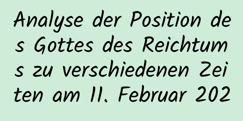 Analyse der Position des Gottes des Reichtums zu verschiedenen Zeiten am 11. Februar 2020