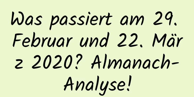 Was passiert am 29. Februar und 22. März 2020? Almanach-Analyse!