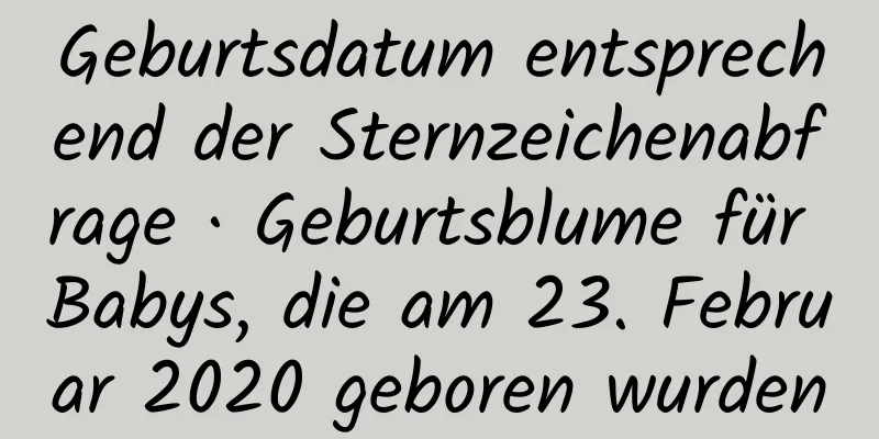 Geburtsdatum entsprechend der Sternzeichenabfrage · Geburtsblume für Babys, die am 23. Februar 2020 geboren wurden