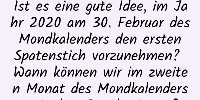 Ist es eine gute Idee, im Jahr 2020 am 30. Februar des Mondkalenders den ersten Spatenstich vorzunehmen? Wann können wir im zweiten Monat des Mondkalenders mit dem Bau beginnen?