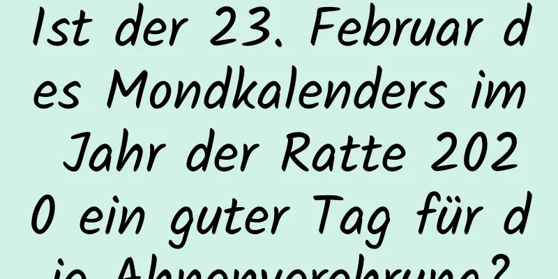 Ist der 23. Februar des Mondkalenders im Jahr der Ratte 2020 ein guter Tag für die Ahnenverehrung?