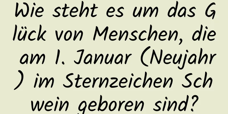 Wie steht es um das Glück von Menschen, die am 1. Januar (Neujahr) im Sternzeichen Schwein geboren sind?