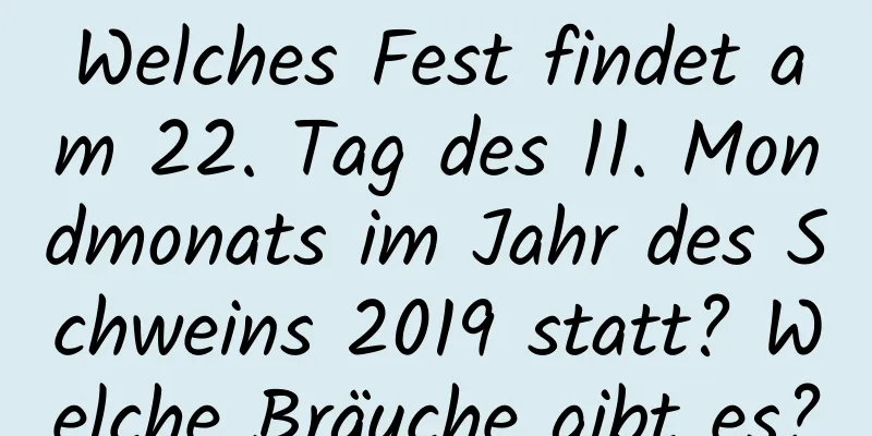 Welches Fest findet am 22. Tag des 11. Mondmonats im Jahr des Schweins 2019 statt? Welche Bräuche gibt es?