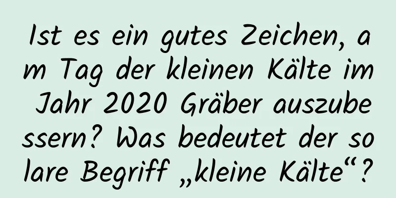 Ist es ein gutes Zeichen, am Tag der kleinen Kälte im Jahr 2020 Gräber auszubessern? Was bedeutet der solare Begriff „kleine Kälte“?