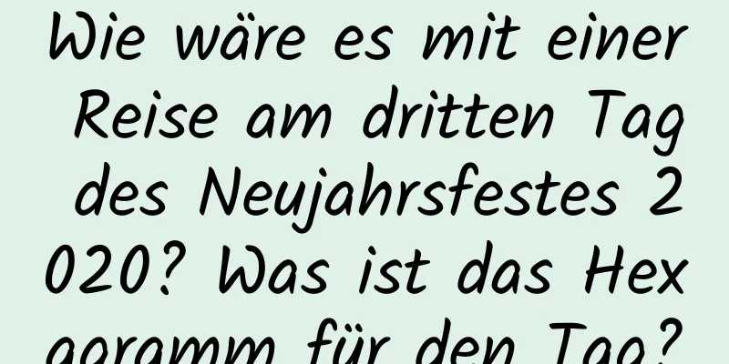 Wie wäre es mit einer Reise am dritten Tag des Neujahrsfestes 2020? Was ist das Hexagramm für den Tag?