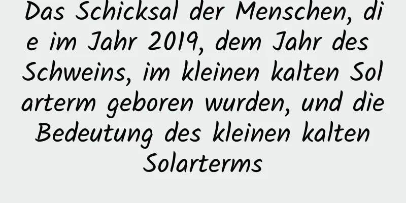 Das Schicksal der Menschen, die im Jahr 2019, dem Jahr des Schweins, im kleinen kalten Solarterm geboren wurden, und die Bedeutung des kleinen kalten Solarterms