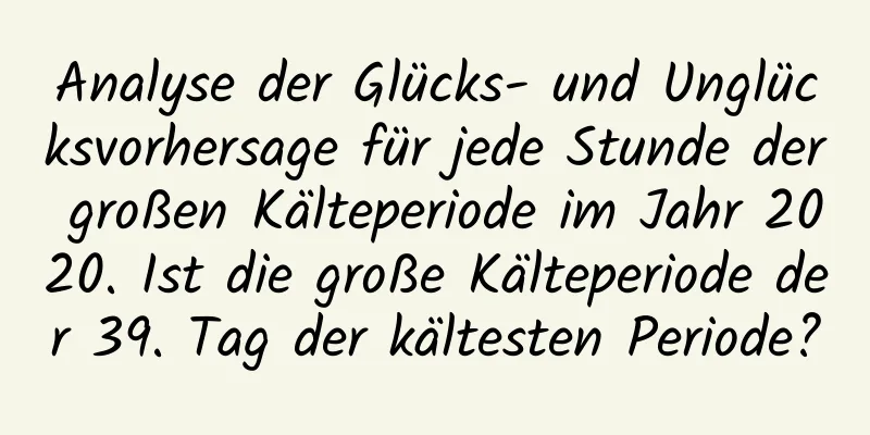 Analyse der Glücks- und Unglücksvorhersage für jede Stunde der großen Kälteperiode im Jahr 2020. Ist die große Kälteperiode der 39. Tag der kältesten Periode?