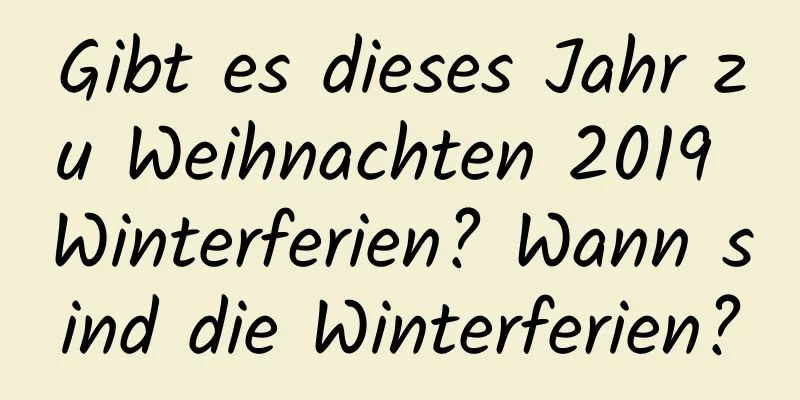 Gibt es dieses Jahr zu Weihnachten 2019 Winterferien? Wann sind die Winterferien?