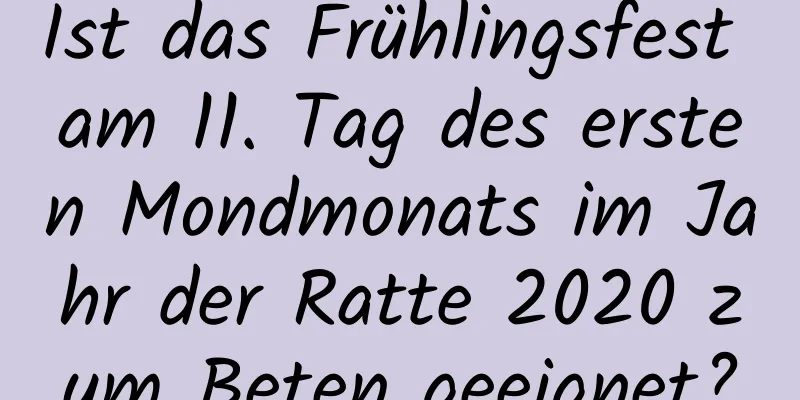 Ist das Frühlingsfest am 11. Tag des ersten Mondmonats im Jahr der Ratte 2020 zum Beten geeignet?