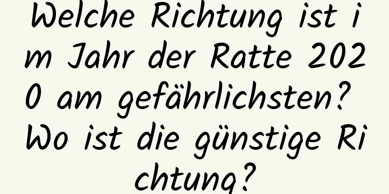 Welche Richtung ist im Jahr der Ratte 2020 am gefährlichsten? Wo ist die günstige Richtung?