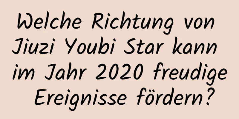 Welche Richtung von Jiuzi Youbi Star kann im Jahr 2020 freudige Ereignisse fördern?