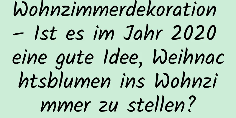 Wohnzimmerdekoration – Ist es im Jahr 2020 eine gute Idee, Weihnachtsblumen ins Wohnzimmer zu stellen?