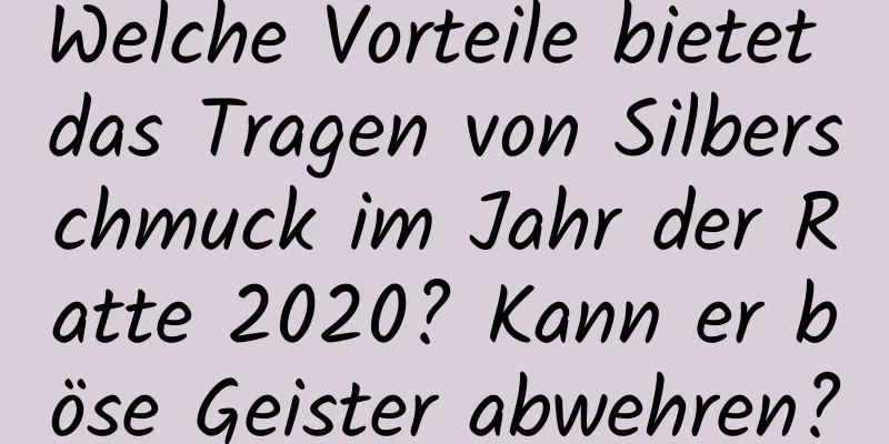 Welche Vorteile bietet das Tragen von Silberschmuck im Jahr der Ratte 2020? Kann er böse Geister abwehren?