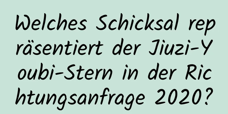 Welches Schicksal repräsentiert der Jiuzi-Youbi-Stern in der Richtungsanfrage 2020?