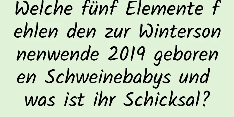 Welche fünf Elemente fehlen den zur Wintersonnenwende 2019 geborenen Schweinebabys und was ist ihr Schicksal?