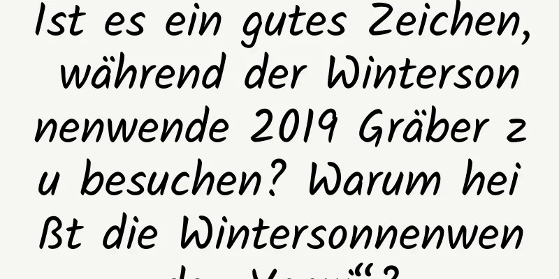 Ist es ein gutes Zeichen, während der Wintersonnenwende 2019 Gräber zu besuchen? Warum heißt die Wintersonnenwende „Yasui“?