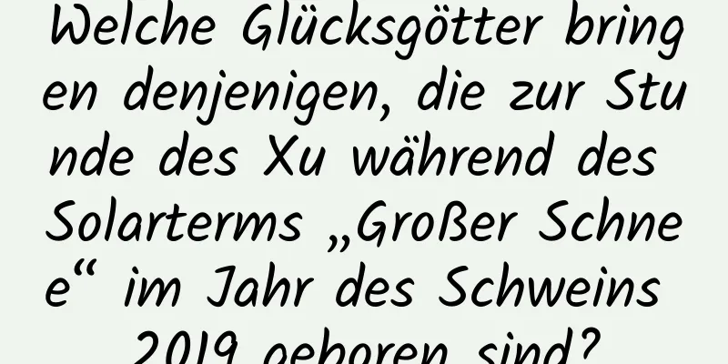 Welche Glücksgötter bringen denjenigen, die zur Stunde des Xu während des Solarterms „Großer Schnee“ im Jahr des Schweins 2019 geboren sind?