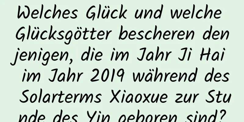 Welches Glück und welche Glücksgötter bescheren denjenigen, die im Jahr Ji Hai im Jahr 2019 während des Solarterms Xiaoxue zur Stunde des Yin geboren sind?