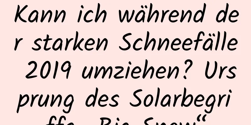 Kann ich während der starken Schneefälle 2019 umziehen? Ursprung des Solarbegriffs „Big Snow“