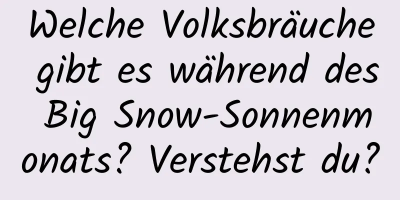 Welche Volksbräuche gibt es während des Big Snow-Sonnenmonats? Verstehst du?