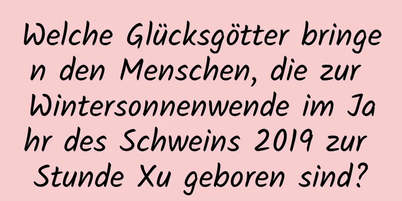 Welche Glücksgötter bringen den Menschen, die zur Wintersonnenwende im Jahr des Schweins 2019 zur Stunde Xu geboren sind?