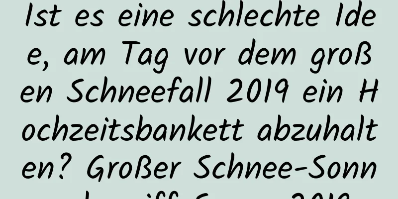 Ist es eine schlechte Idee, am Tag vor dem großen Schneefall 2019 ein Hochzeitsbankett abzuhalten? Großer Schnee-Sonnenbegriff-Segen 2019