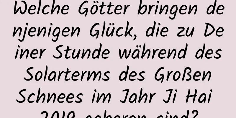 Welche Götter bringen denjenigen Glück, die zu Deiner Stunde während des Solarterms des Großen Schnees im Jahr Ji Hai 2019 geboren sind?