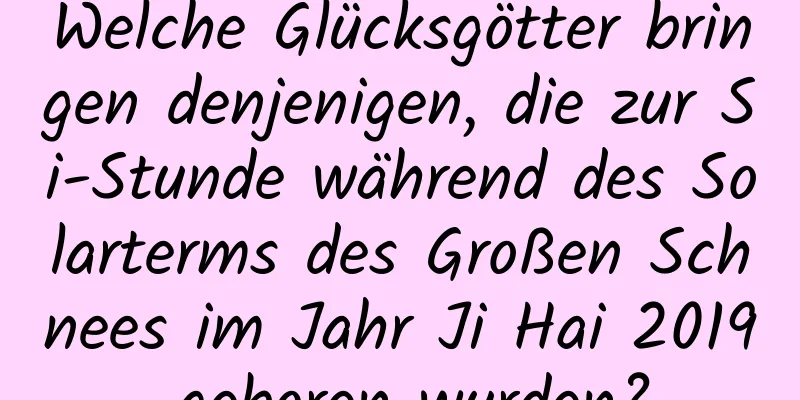 Welche Glücksgötter bringen denjenigen, die zur Si-Stunde während des Solarterms des Großen Schnees im Jahr Ji Hai 2019 geboren wurden?