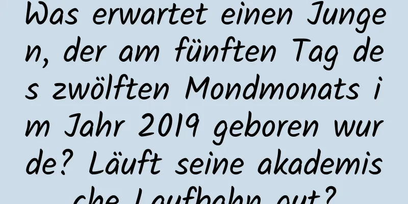 Was erwartet einen Jungen, der am fünften Tag des zwölften Mondmonats im Jahr 2019 geboren wurde? Läuft seine akademische Laufbahn gut?