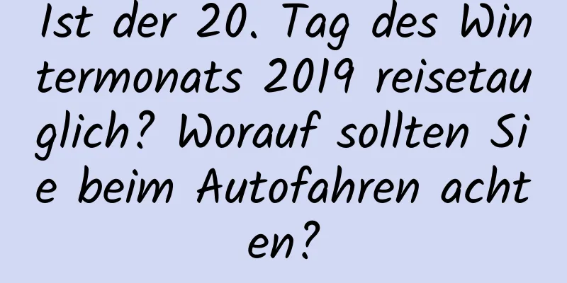 Ist der 20. Tag des Wintermonats 2019 reisetauglich? Worauf sollten Sie beim Autofahren achten?