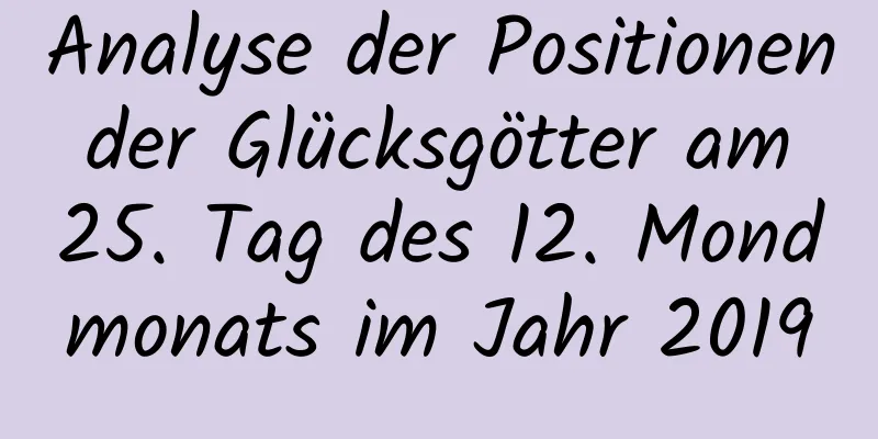 Analyse der Positionen der Glücksgötter am 25. Tag des 12. Mondmonats im Jahr 2019