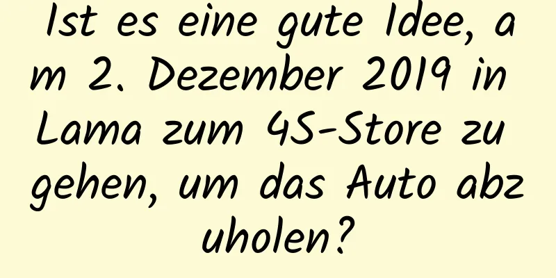 Ist es eine gute Idee, am 2. Dezember 2019 in Lama zum 4S-Store zu gehen, um das Auto abzuholen?