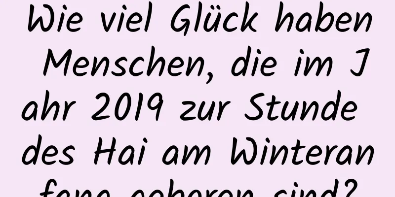 Wie viel Glück haben Menschen, die im Jahr 2019 zur Stunde des Hai am Winteranfang geboren sind?