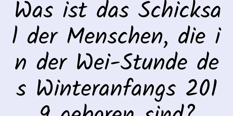 Was ist das Schicksal der Menschen, die in der Wei-Stunde des Winteranfangs 2019 geboren sind?