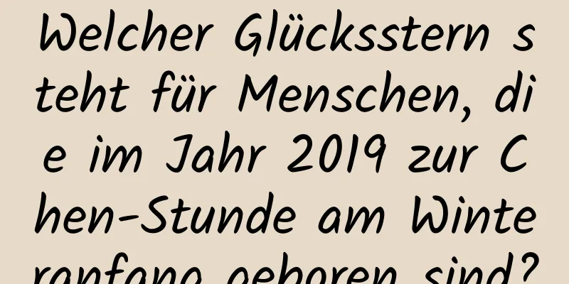 Welcher Glücksstern steht für Menschen, die im Jahr 2019 zur Chen-Stunde am Winteranfang geboren sind?